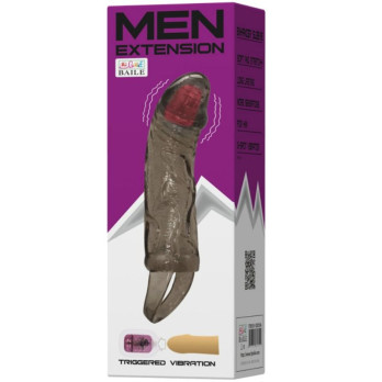 Men Extension Vibrating Cover For Penis With Strap Flesh 13.5 Cm