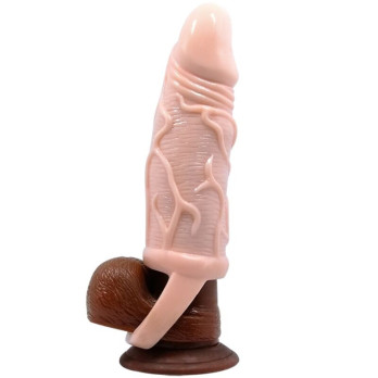 Baile Silicone Penis Sleeve With Ball Straps 13.5 Cm