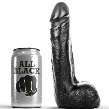 All Black - Soft Black Realistic Dildo 20 Cm