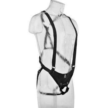 King Cock 28 Cm Hollow Strap-On Suspender System - Flesh