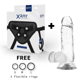 Xray Harness + Clear Cock With Balls 15.5Cm X 3.5Cm