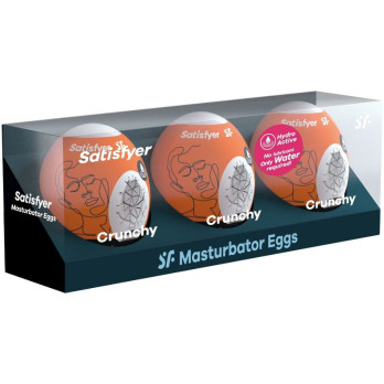 Satisfyer 3 Masturbator Eggs - Naughty, Savage  Crunchy