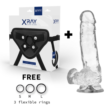 Xray Harness + Clear Cock With Balls 18.5Cm X 3.8Cm