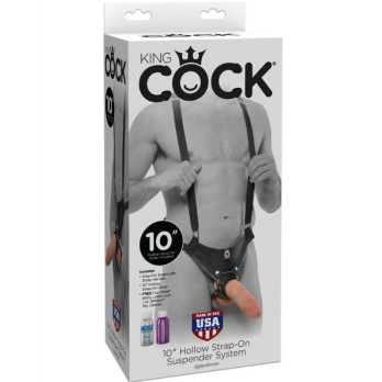 King Cock 25.5 Cm Hollow Strap-On Suspender System Flesh