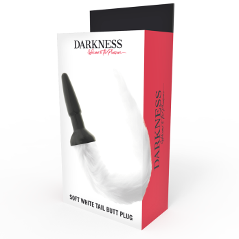 DarknessTrade - Silicone Anal Plug With White Tail