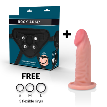 Rockarmy™ - Harness + Dual Density Tiger Realistic Dildo 14Cm