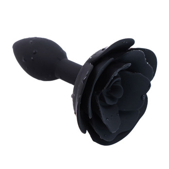 Ohmama Fetish Rose Silicone Anal Plug - Black