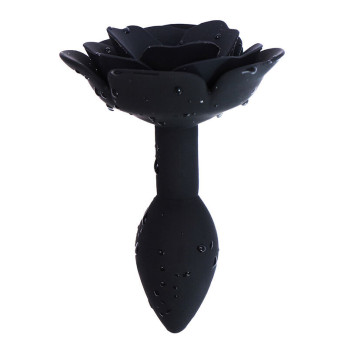 Ohmama Fetish Rose Silicone Anal Plug - Black