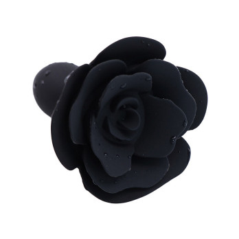 Ohmama Fetish Rose Silicone Anal Plug - Black