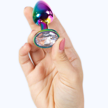 Secret Play - Metal Butt Plug Rainbow Small Size 7 Cm