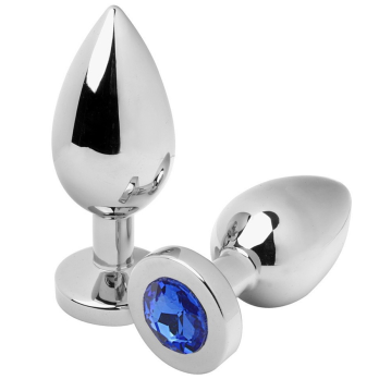 Metalhard Anal Plug Diamond Blue Small 5.71Cm