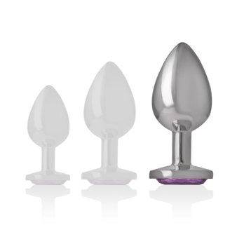 Intense - Metal Aluminum Anal Plug With Violet Glass Size L