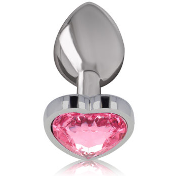 Intense - Metal Aluminum Anal Plug Heart Pink Size M