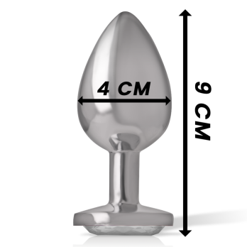 Intense - Metal Aluminum Anal Plug Heart White Size L