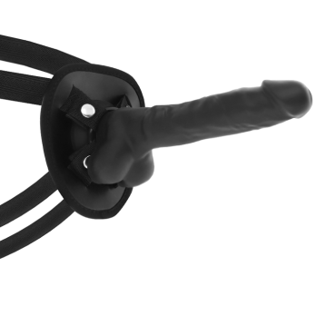 Cock Miller Harness + Silicone Density Articulable Cocksil Black 19.5 Cm