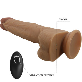 Pretty Love - Dildo Jonathan Silicone 3 Vibration + 3 Thrusting Functions Remote Control 21 Cm