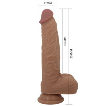 Pretty Love - Dildo Jonathan Silicone 3 Vibration + 3 Thrusting Functions Remote Control 21 Cm