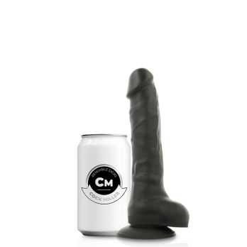 Cock Miller Harness + Silicone Density Articulable Cocksil Black 18 Cm