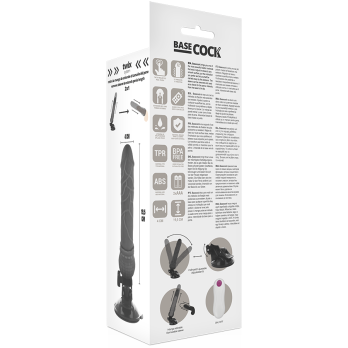 Basecock™ - Realistic Vibrator Remote Control Black 19.5 Cm