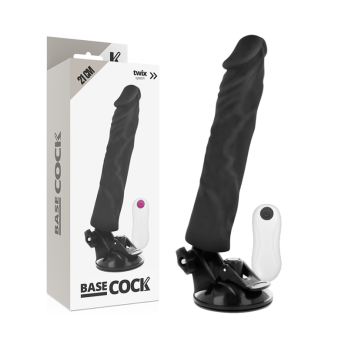 Basecock™ -  Realistic Vibrator Remote Control Black 21 Cm