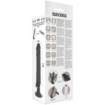 Basecock™ -  Realistic Vibrator Remote Control Black 21 Cm