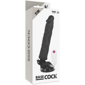 Basecock™ -  Realistic Vibrator Remote Control Black 21 Cm