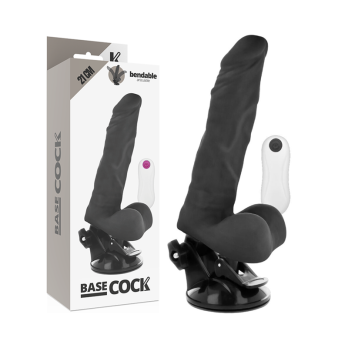 Basecock™ - Vibrador Articulable Control Remoto Negro 21 Cm