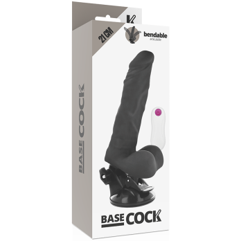 Basecock™ - Vibrador Articulable Control Remoto Negro 21 Cm