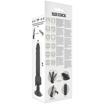 Basecock™ - Realistic Vibrator Remote Control Black 18.5 Cm