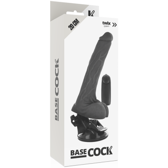 Basecock™ - Realistic Black Remote Control Vibrator With Testicles 20 Cm