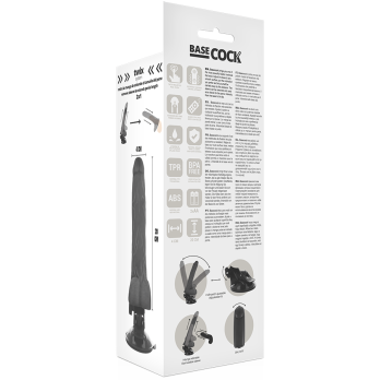 Basecock™ - Realistic Black Remote Control Vibrator With Testicles 20 Cm