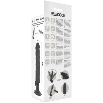 Basecock™ - Realistic Vibrator Remote Control Black 21 Cm