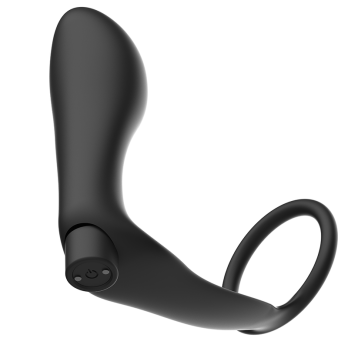 Addicted Toys Penis Ring With Remote Control Anal Plug Black Rechargeable