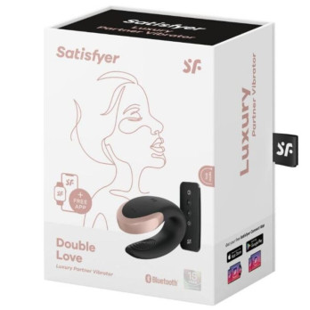 Satisfyer Double Love Luxury Partner Vibrator - Black