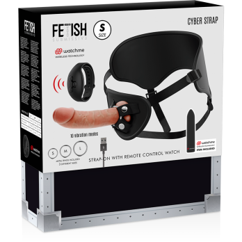 Fetish Submissive Cyber StrapTrade - Harness With Dildo And Bullet Remote Control Watchme S Technology