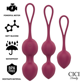 Cici Beauty™- Premium Silicone 3 Vibrating Kegel Beads Remote Control