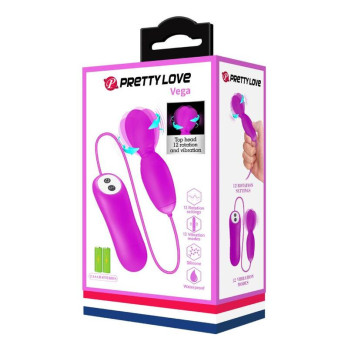 Pretty Love - Vega Rotation And Vibration Massager With 12 Functions Fuchsia