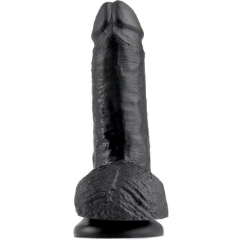 King Cock 7 Cock Black With Balls 17.8 Cm