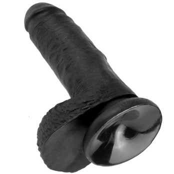 King Cock 7 Cock Black With Balls 17.8 Cm