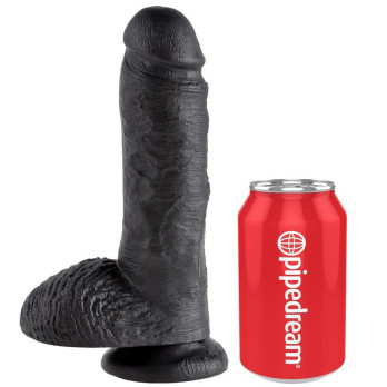 King Cock 8 Cock Black With Balls 20.3 Cm