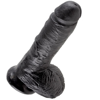 King Cock 8 Cock Black With Balls 20.3 Cm