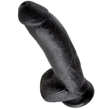 King Cock 9 Cock Black With Balls 22.9 Cm