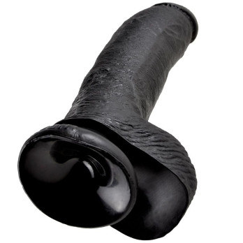 King Cock 9 Cock Black With Balls 22.9 Cm