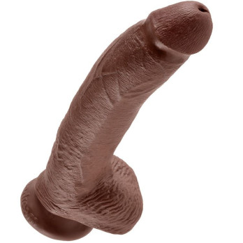 King Cock 9 Cock Brown With Balls 22.9 Cm