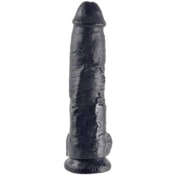 King Cock 10 Cock Black With Balls 25.4 Cm