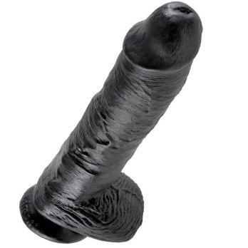 King Cock 10 Cock Black With Balls 25.4 Cm