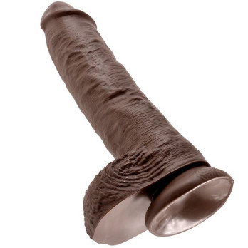 King Cock 10 Cock Brown With Balls 25.4 Cm