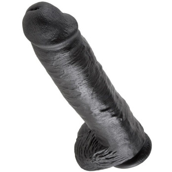 King Cock 11 Cock Black With Balls 28 Cm