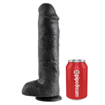 King Cock 11 Cock Black With Balls 28 Cm