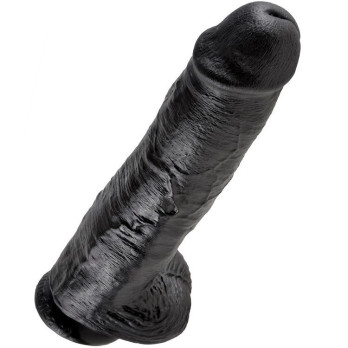 King Cock 11 Cock Black With Balls 28 Cm